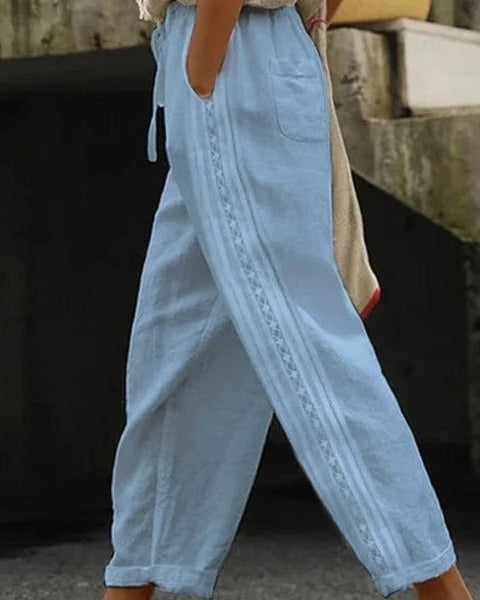 Elegant Cotton Linen Cropped Pants Sophie Laurie