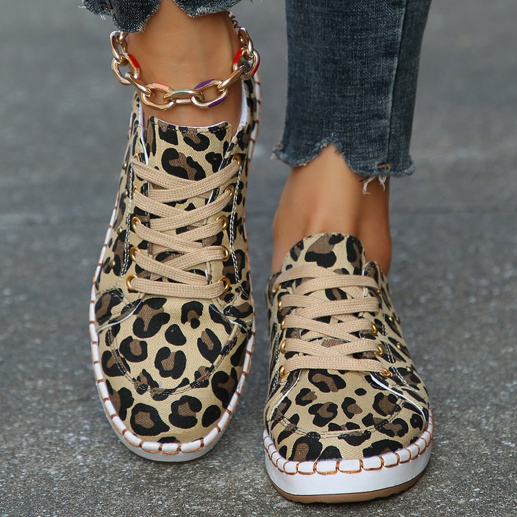 Leopard Print Sophie Laurie Canvas Sneakers