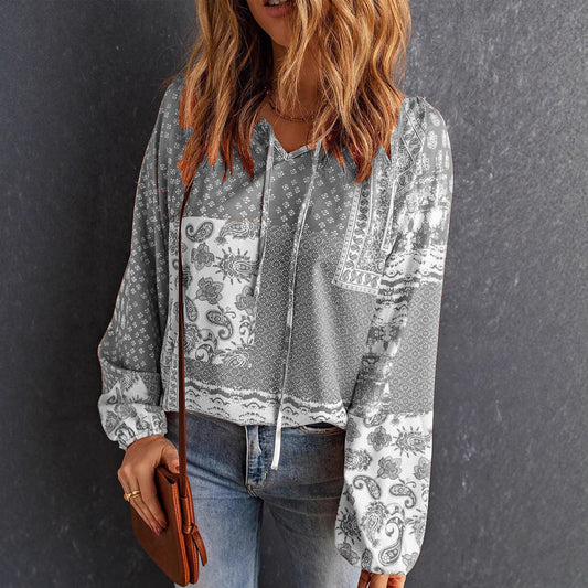 Boho Print Sophie Laurie Long Sleeve Blouse