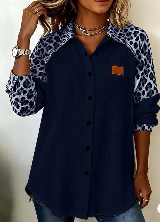 Trendy Printed Lapel Blouse by Sophie Laurie