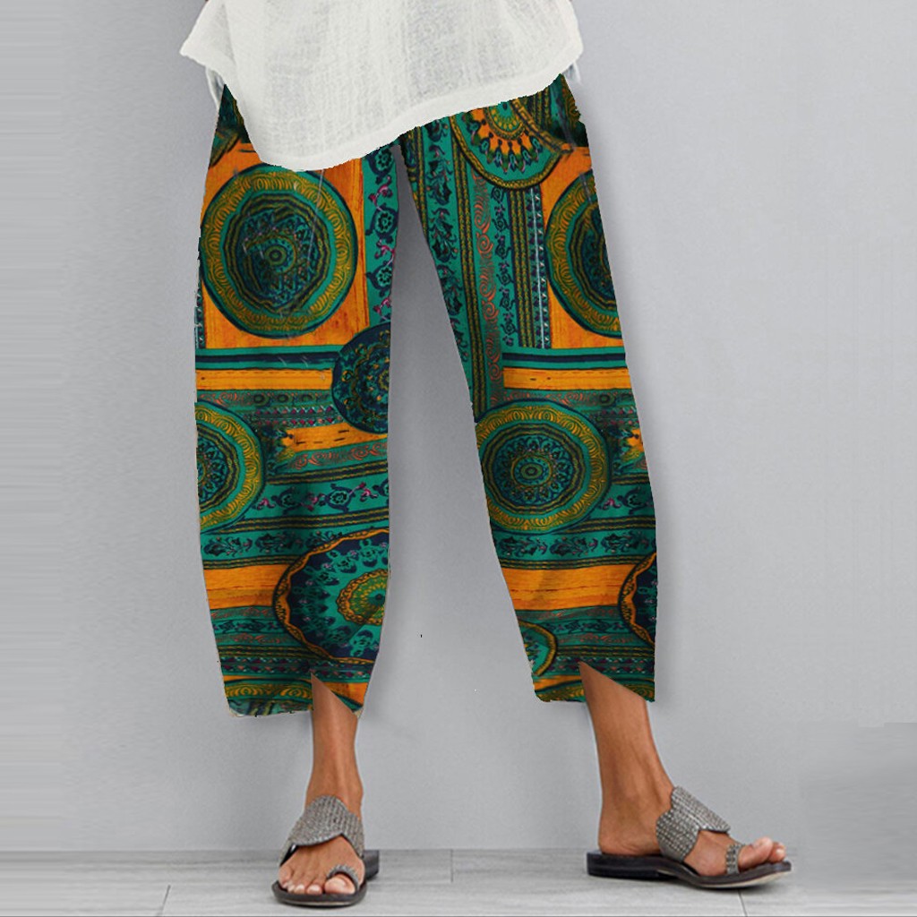 Boho Print Sophie Laurie Elastic Casual Pants