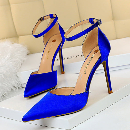 Elegant Silk Pointed Heels by Sophie Laurie