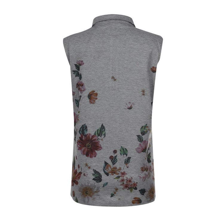 Floral Zip Slim Top Sophie Laurie Sleeveless Blouse