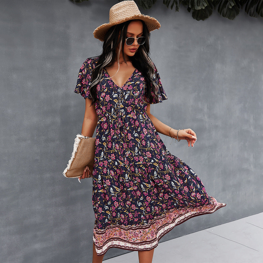 Vibrant Boho Floral Dress by Sophie Laurie