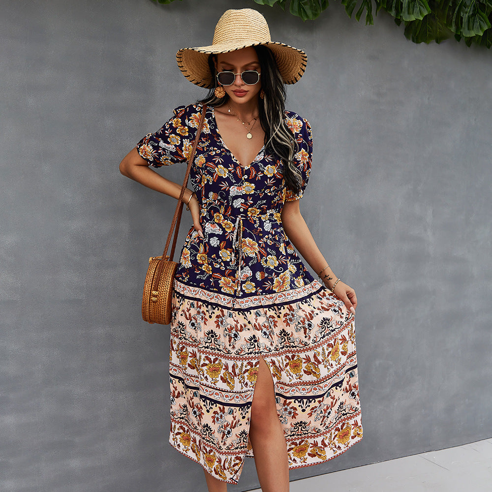 Boho Floral Printed Dress Sophie Laurie Summer Style