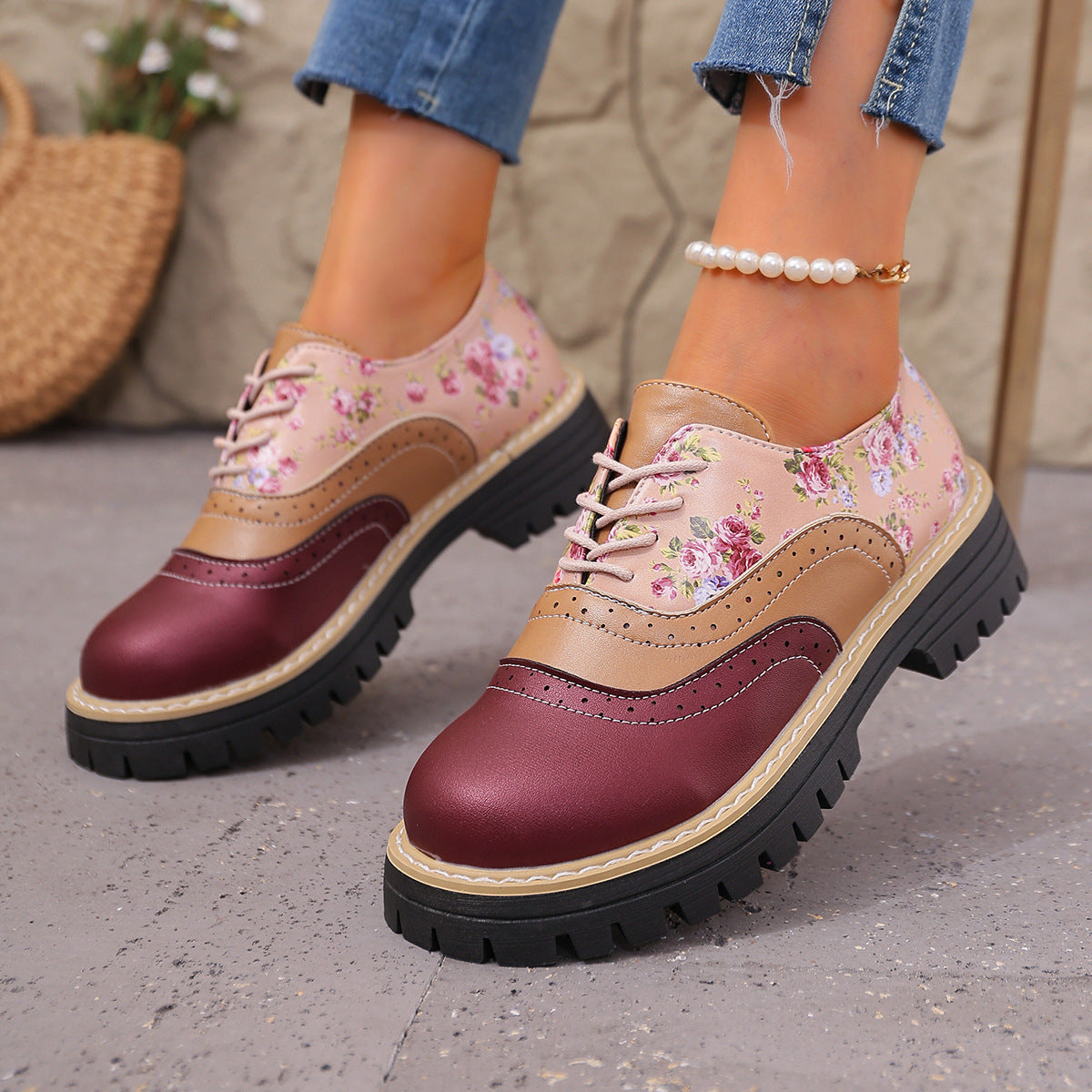 Chic Floral Sophie Laurie Plus-Size Casual Shoes