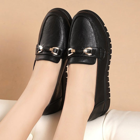 Elegant Comfort Sophie Laurie Leather Flat Loafers