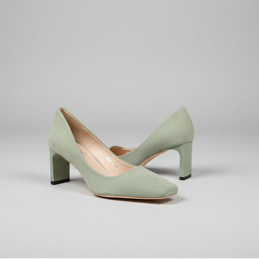 Chic Suede Square Toe Heels by Sophie Laurie
