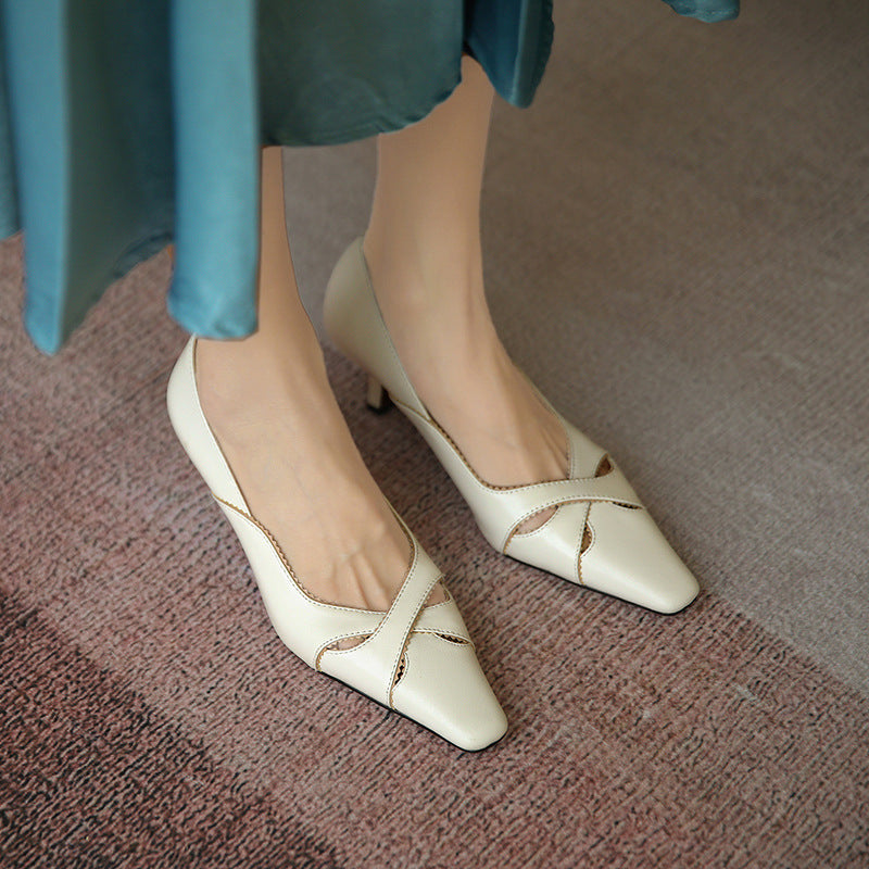 Elegant Leather Heels by Sophie Laurie
