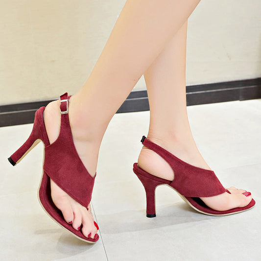 Chic Suede High Heel Sandals by Sophie Laurie