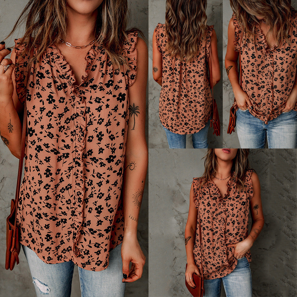 Chic Leopard Print Sleeveless Blouse by Sophie Laurie