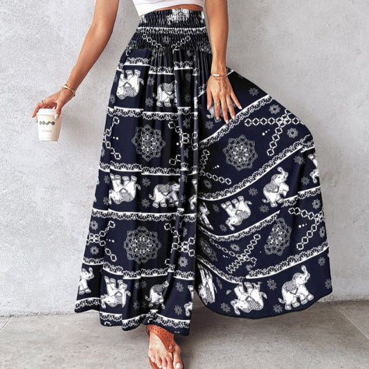 Retro Floral Wide-Leg Pants by Sophie Laurie