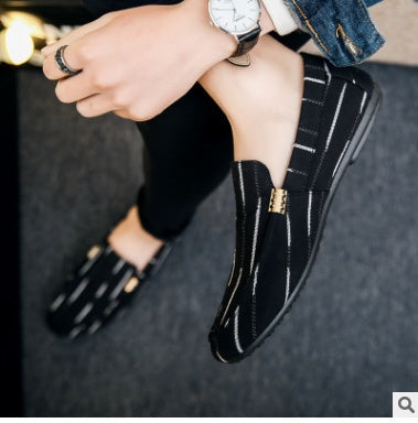 Striped Canvas Loafers Sophie Laurie Men's Shoes