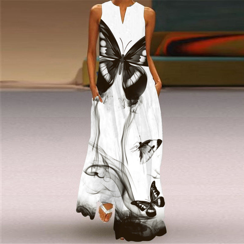 Chic Butterfly Print Sophie Laurie Maxi Dress
