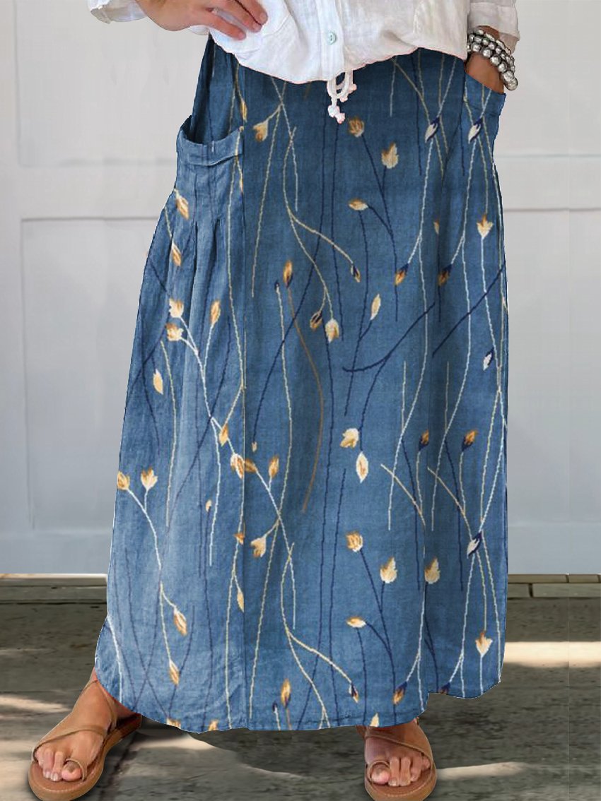 Retro Floral Sophie Laurie Everyday Pocket Skirt