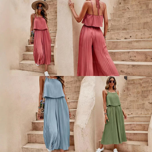 Pleated Loose Jumpsuit by Sophie Laurie