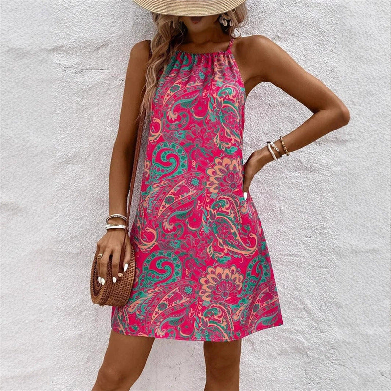 Vibrant Printed Sleeveless Dress by Sophie Laurie