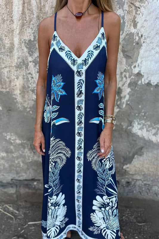 Retro Floral Sophie Laurie Printed Midi Dress