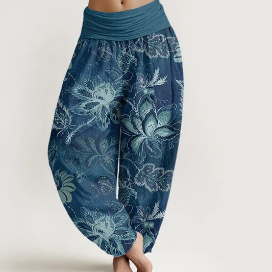 Retro Floral Wide-Leg Pants by Sophie Laurie