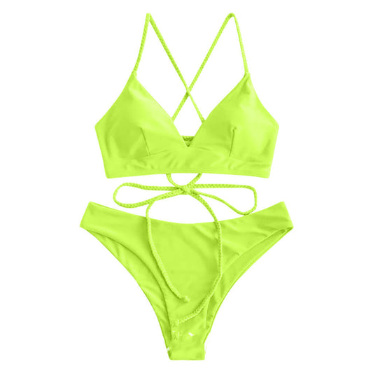 Strappy Solid Bikini by Sophie Laurie