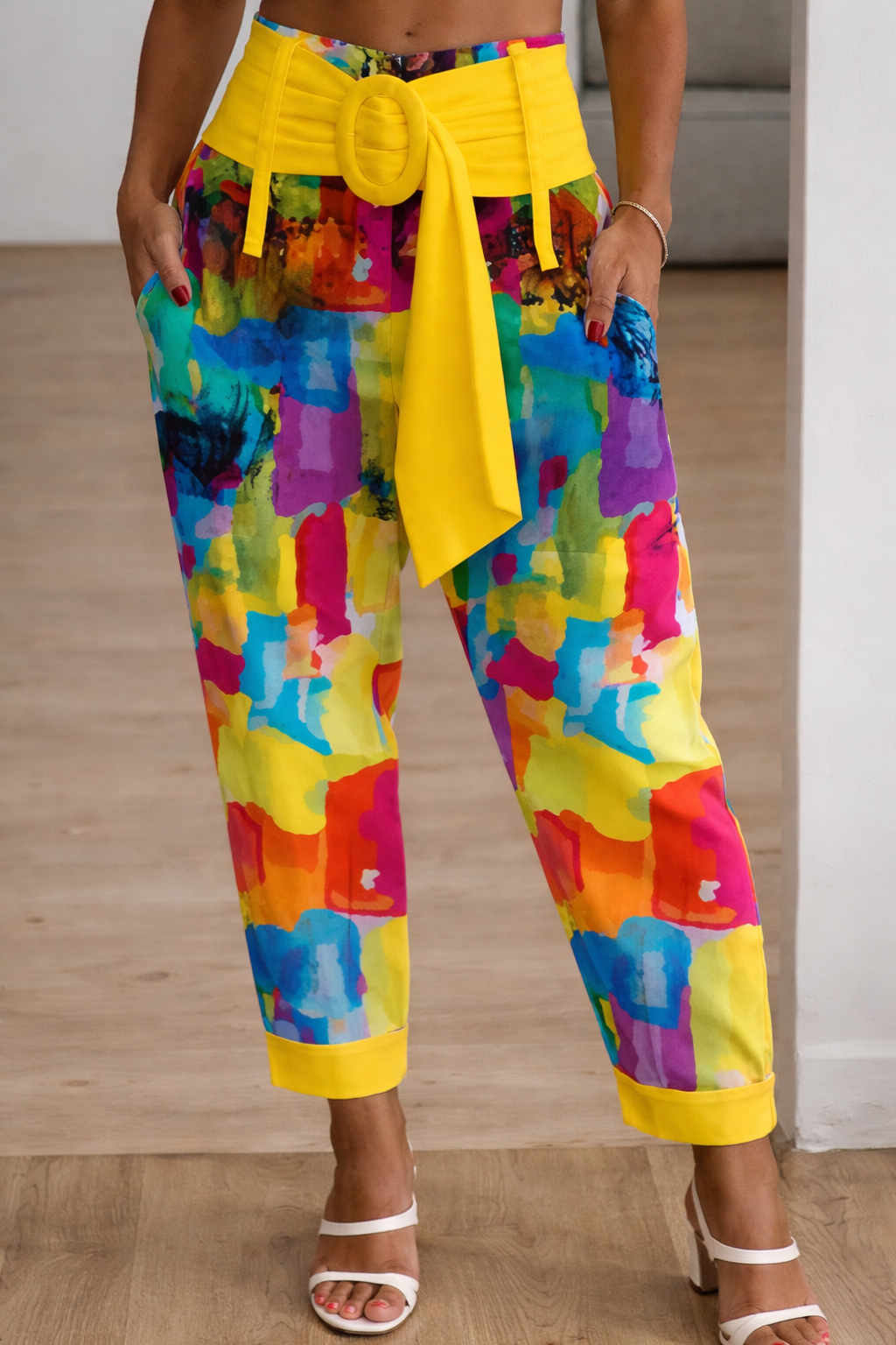 Floral Linen Cropped Pants Sophie Laurie Women’s
