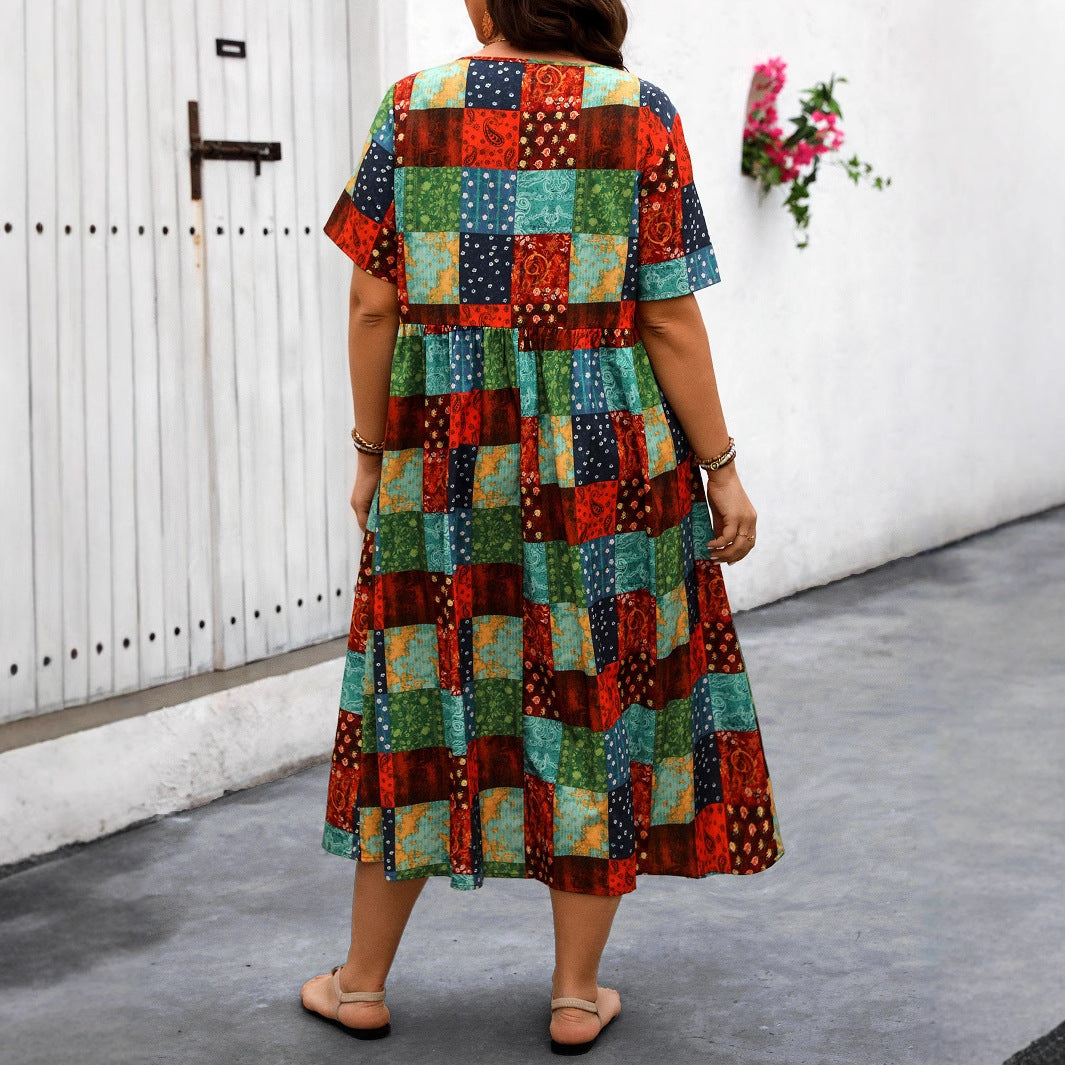 Vibrant Patchwork Sophie Laurie Summer Maxi Dress