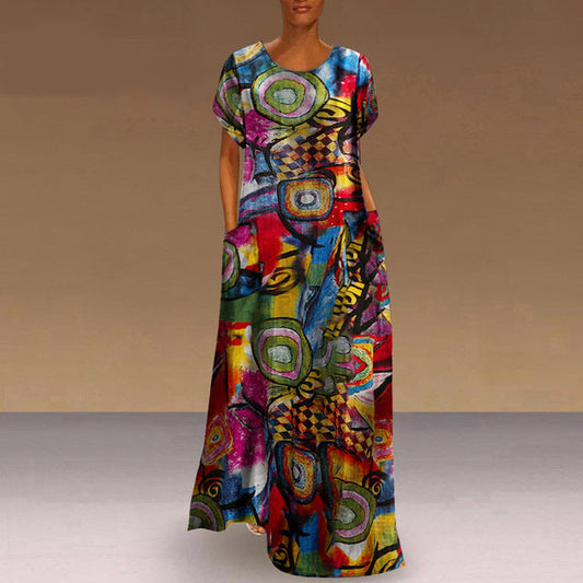 Vibrant Print Sophie Laurie Swing Maxi Dress