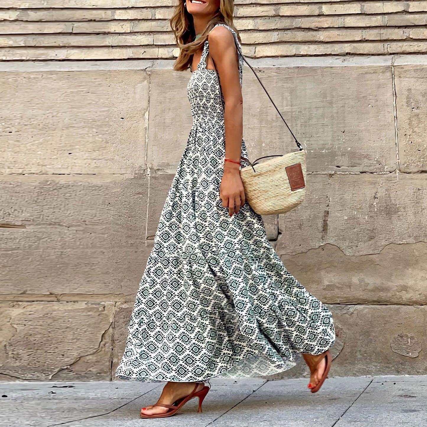 Elegant Floral Strap Dress by Sophie Laurie
