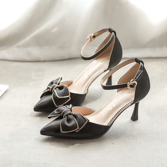 Elegant Bow Stiletto Heels by Sophie Laurie