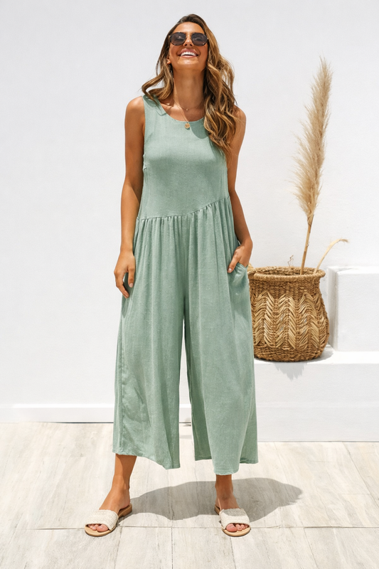 Chic Solid Color Vest Jumpsuit by Sophie Laurie