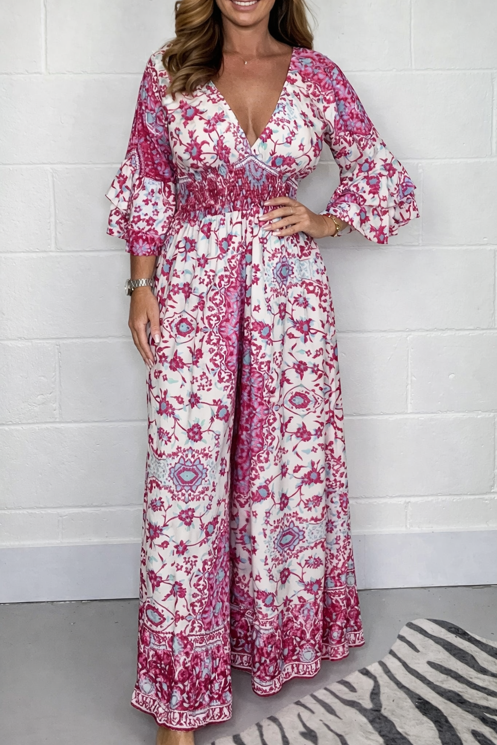Boho Printed Sophie Laurie Plus Size Jumpsuit