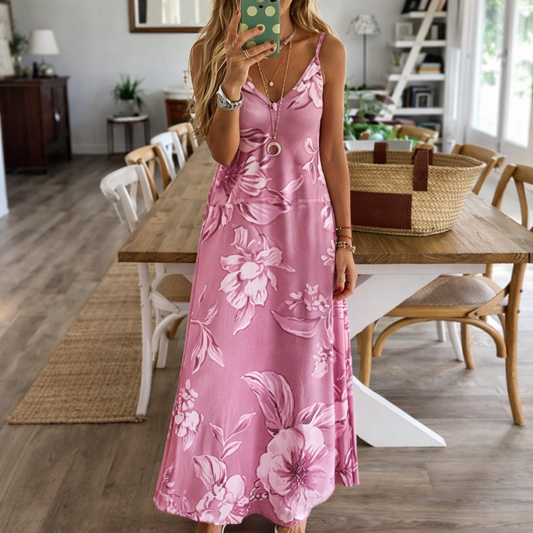 Floral Low-Cut Maxi Dress by Sophie Laurie