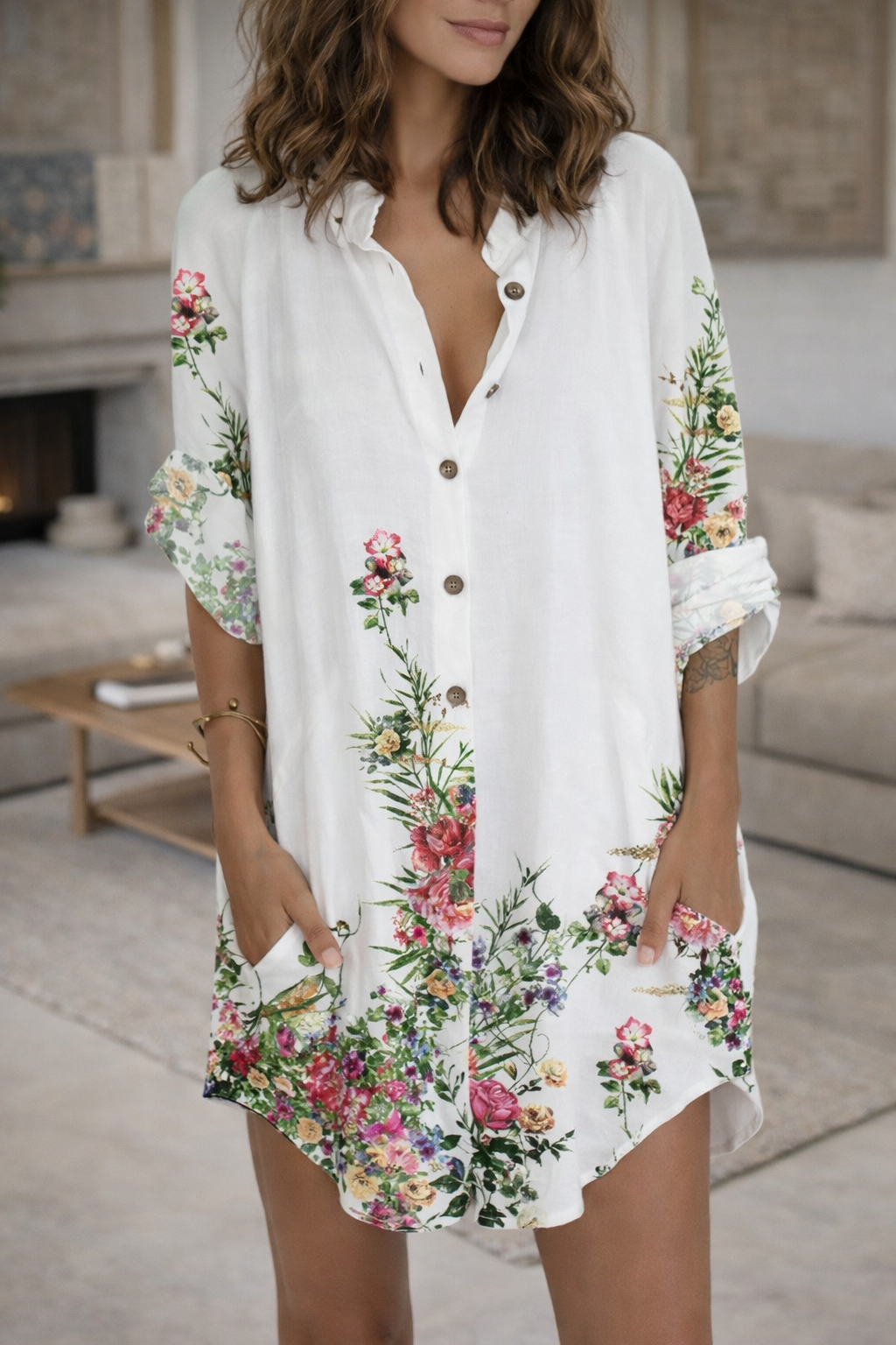 Trendy Print Shirt Dress by Sophie Laurie