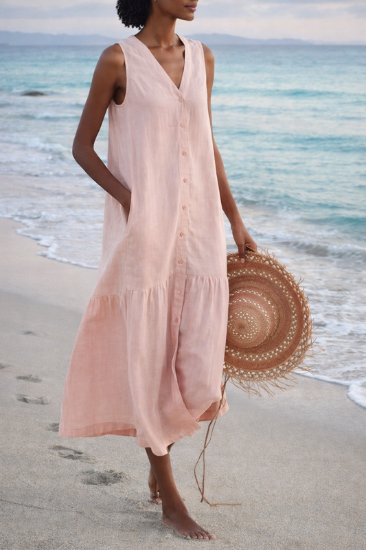 Pinterest-Inspired Sophie Laurie Cotton Strap Long Dress