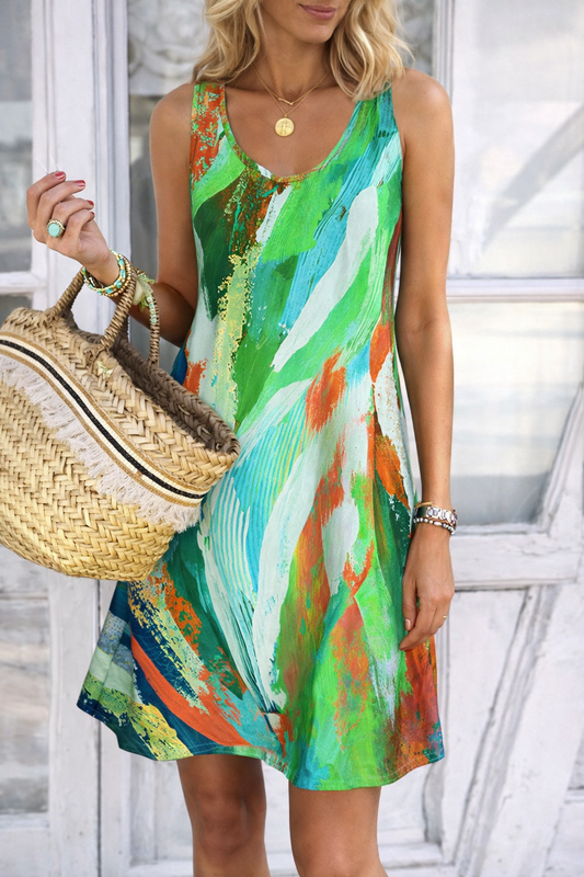 Vibrant Graffiti Sophie Laurie Summer Sleeveless Dress