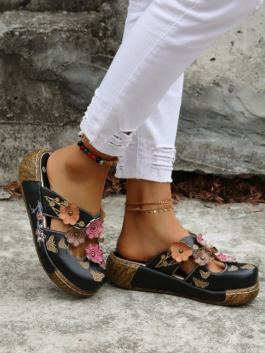 Boho Floral Sophie Laurie Round Toe Sandals