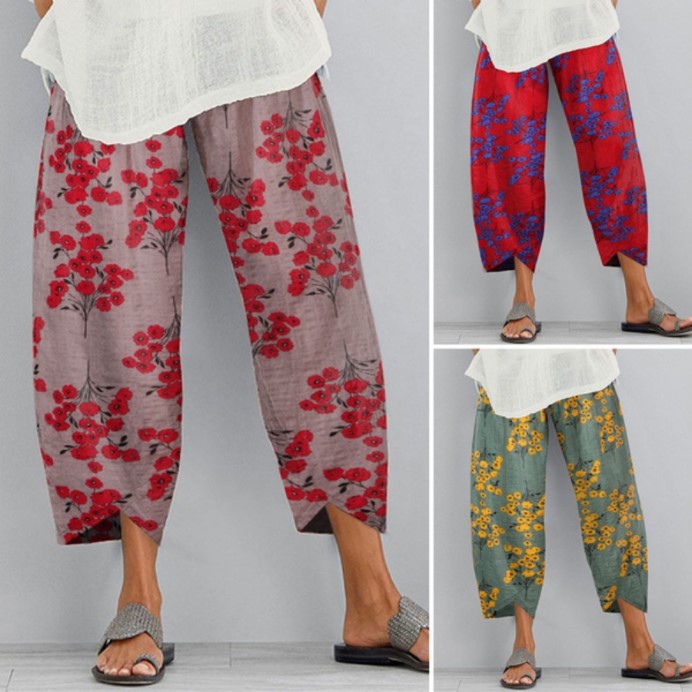 Retro Floral Wide Leg Pants Sophie Laurie