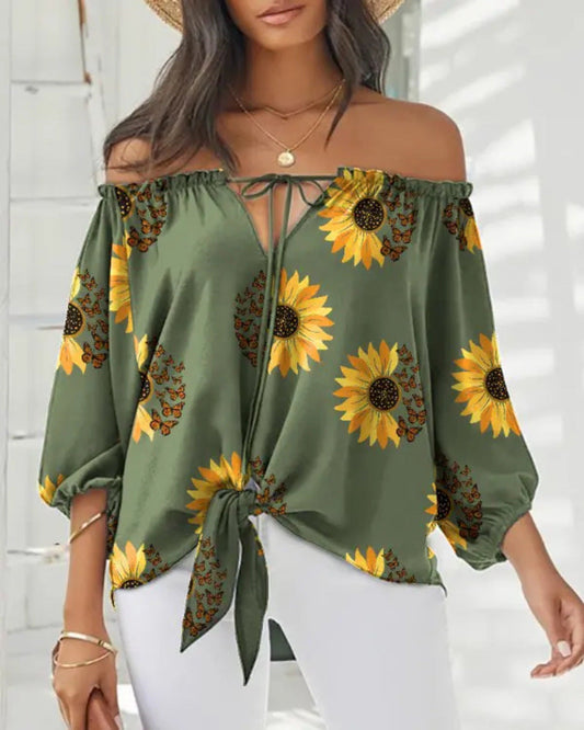 Chic Off Shoulder Printed Top Sophie Laurie