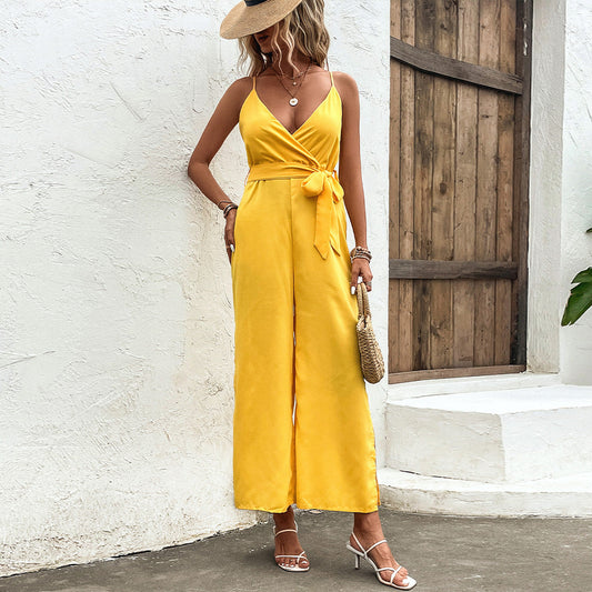 Vibrant Yellow Sophie Laurie Self-Tie Jumpsuit