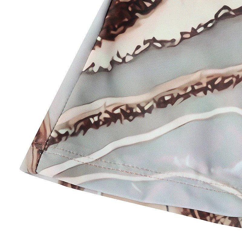 Chic Marble Sophie Laurie Split Bikini Swimsuit