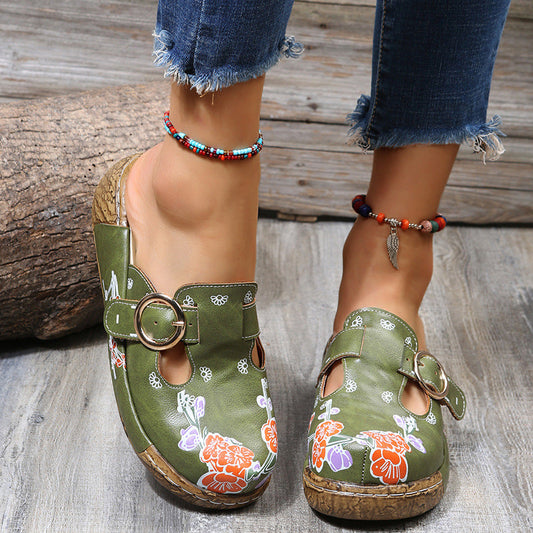 Boho Floral Sophie Laurie Platform Clogs Sandals