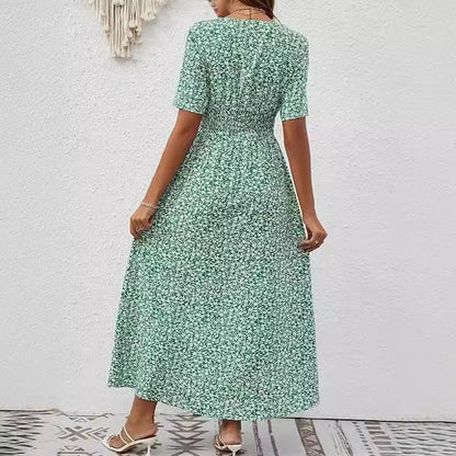Elegant V-Neck Split Dress by Sophie Laurie