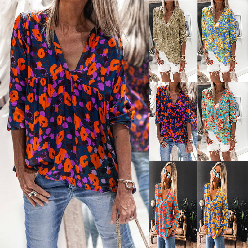 Vibrant Floral Sophie Laurie Long Sleeve Blouse