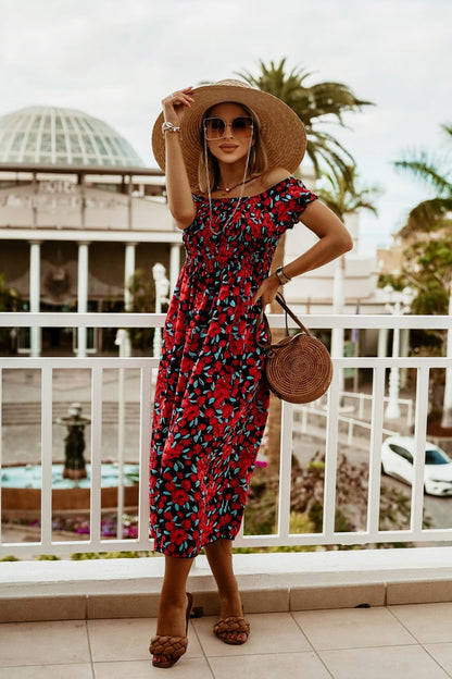 Boho Off Shoulder Sophie Laurie Summer Print Dress