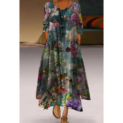 Artistic Floral Swing Dress by Sophie Laurie