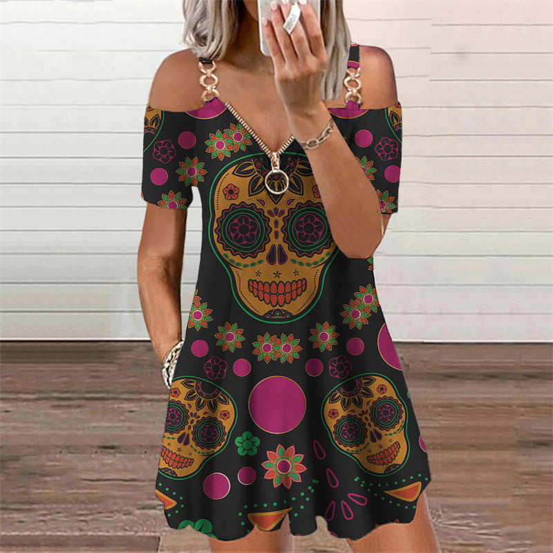 Chic Print Short Sleeve Dress by Sophie Laurie