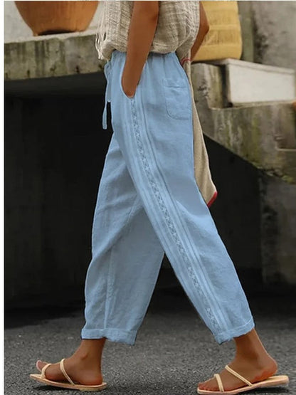 Elegant Cotton Linen Cropped Pants Sophie Laurie
