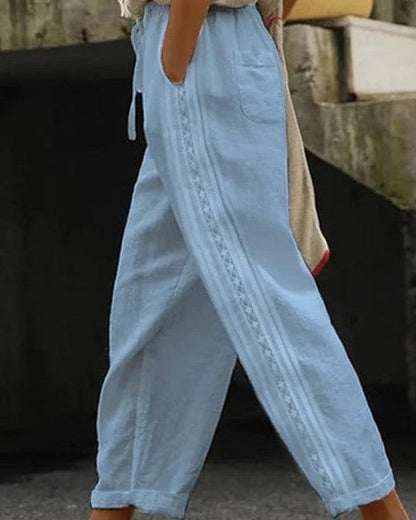 Elegant Cotton Linen Cropped Pants Sophie Laurie