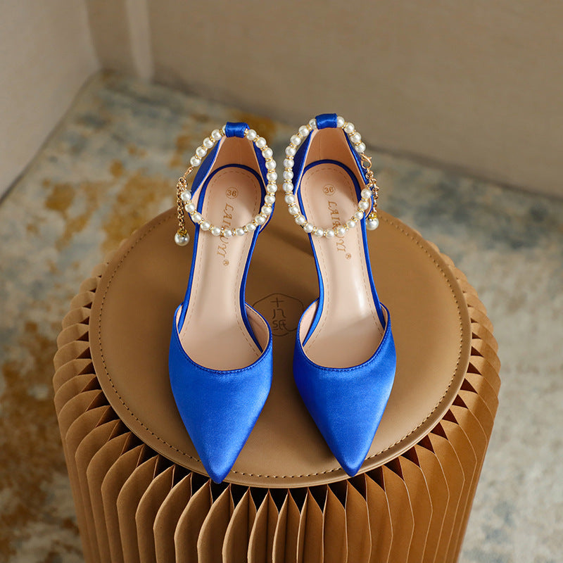 Elegant Sophie Laurie Satin Tassel Stiletto Heels