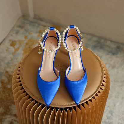 Elegant Sophie Laurie Satin Tassel Stiletto Heels